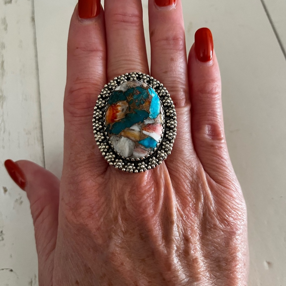 Elegant Multicolor Stone Ring